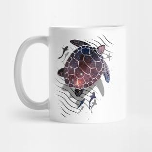 Floating space turtle Mug